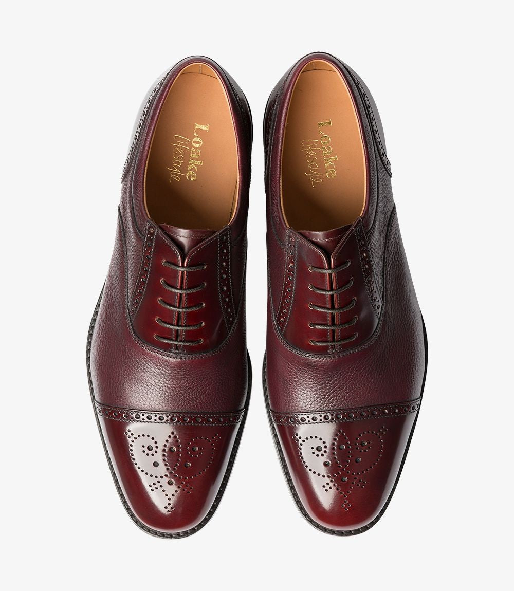 Loake Woodstock Burgundy Oxford Brogues | Men's Dress Shoes