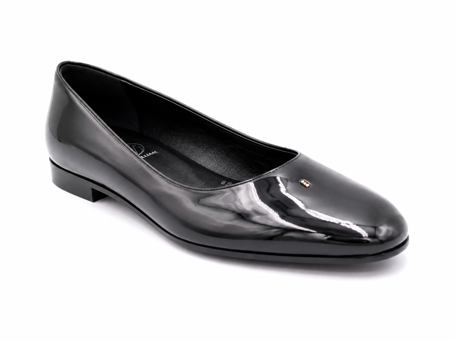 Oscar William Women's Wholecut Pump – High Shine Black Leather