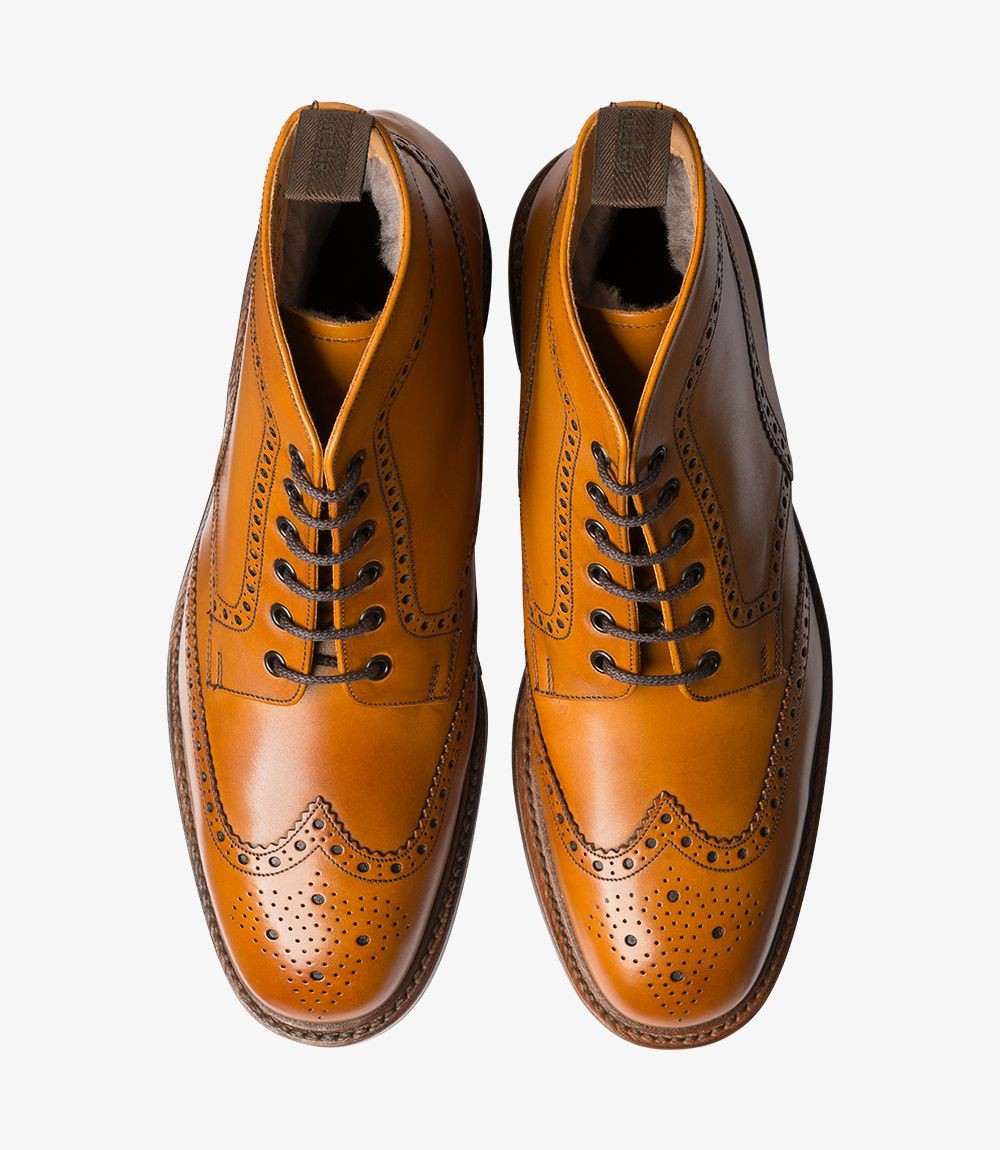 Loake Wolf Sheepskin-Lined Brogue Boots | Handmade Men's Boots