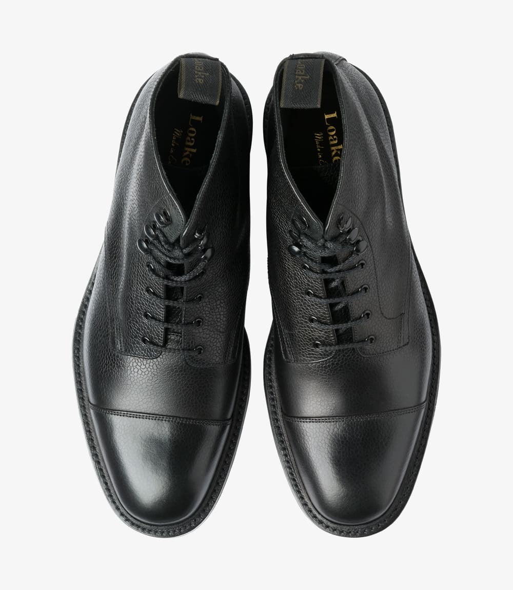 Loake - Sedbergh Black Grain Derby Boots