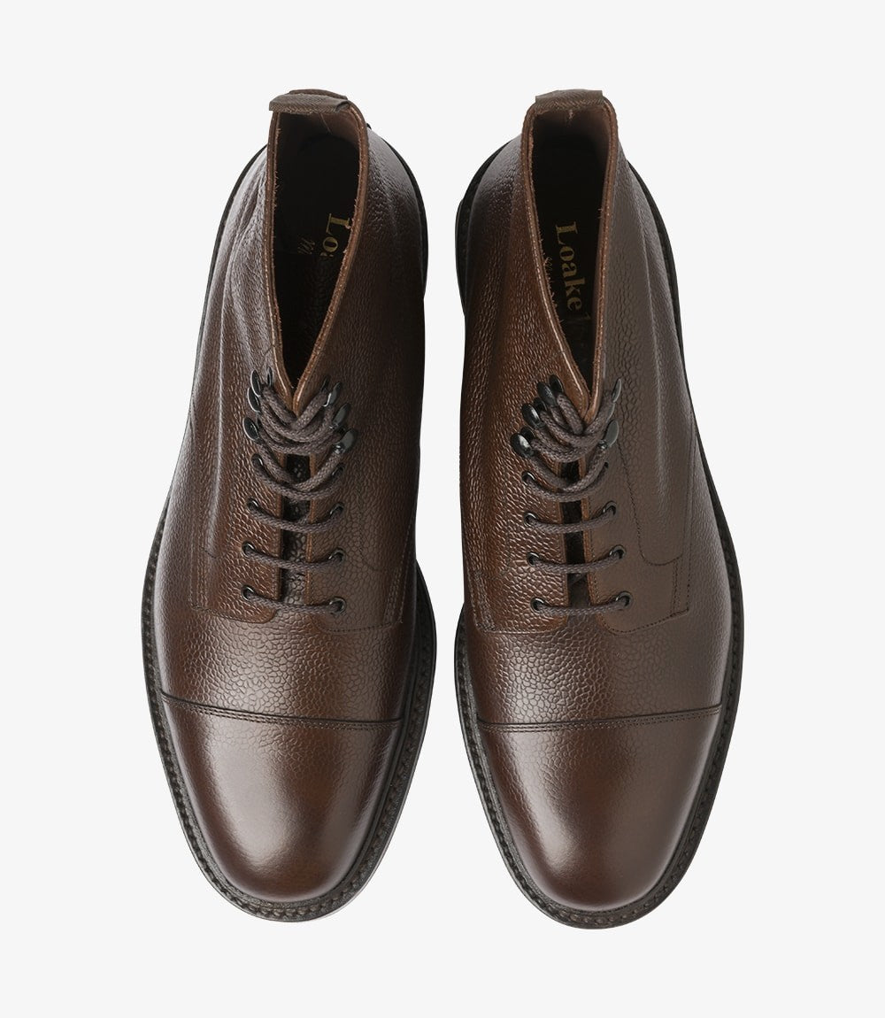 Loake Sedbergh Dark Brown Grain Derby Boots