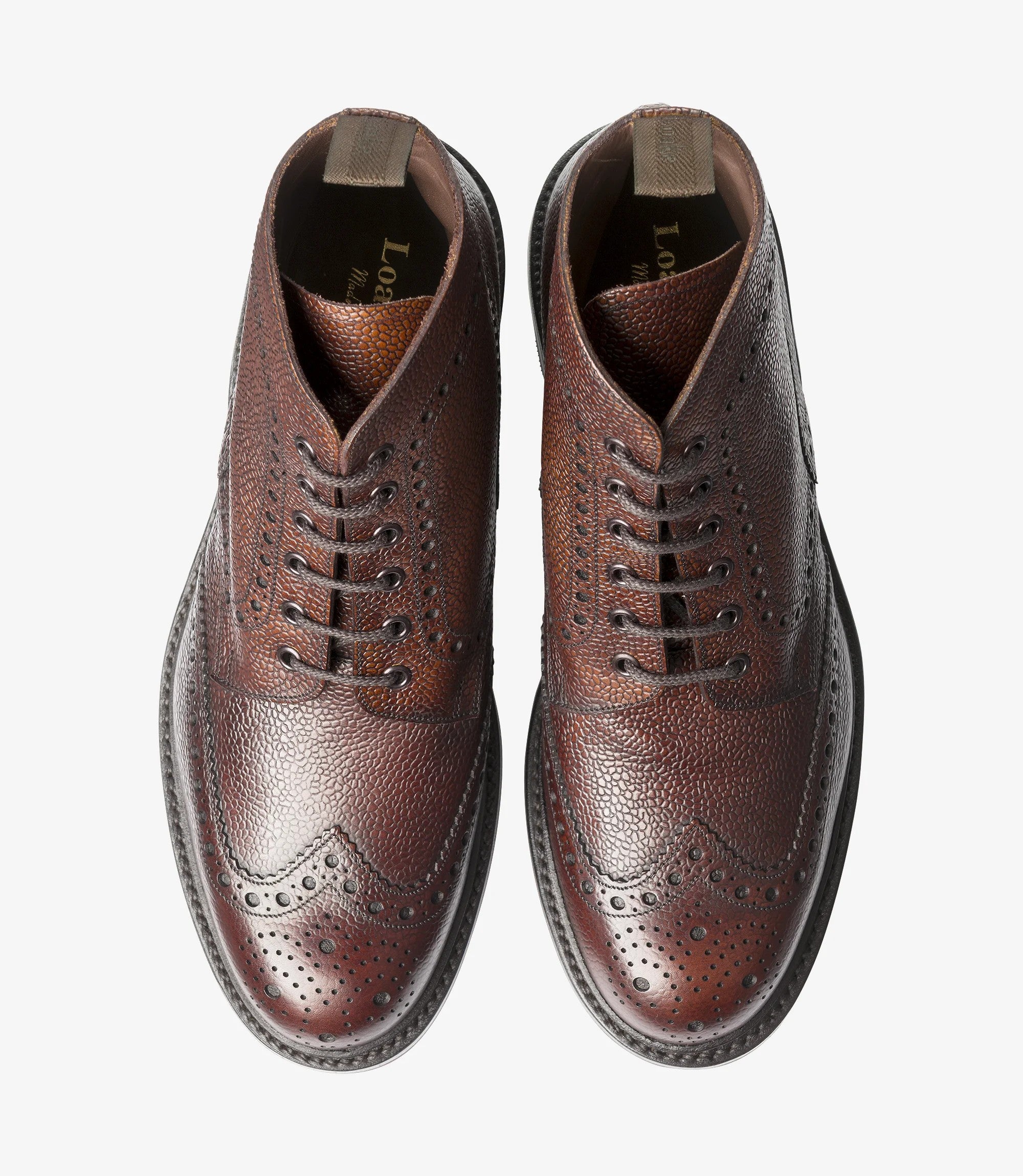 Loake Bedale Oxblood Grain Brogue Derby Boots | Handmade Men's Boots