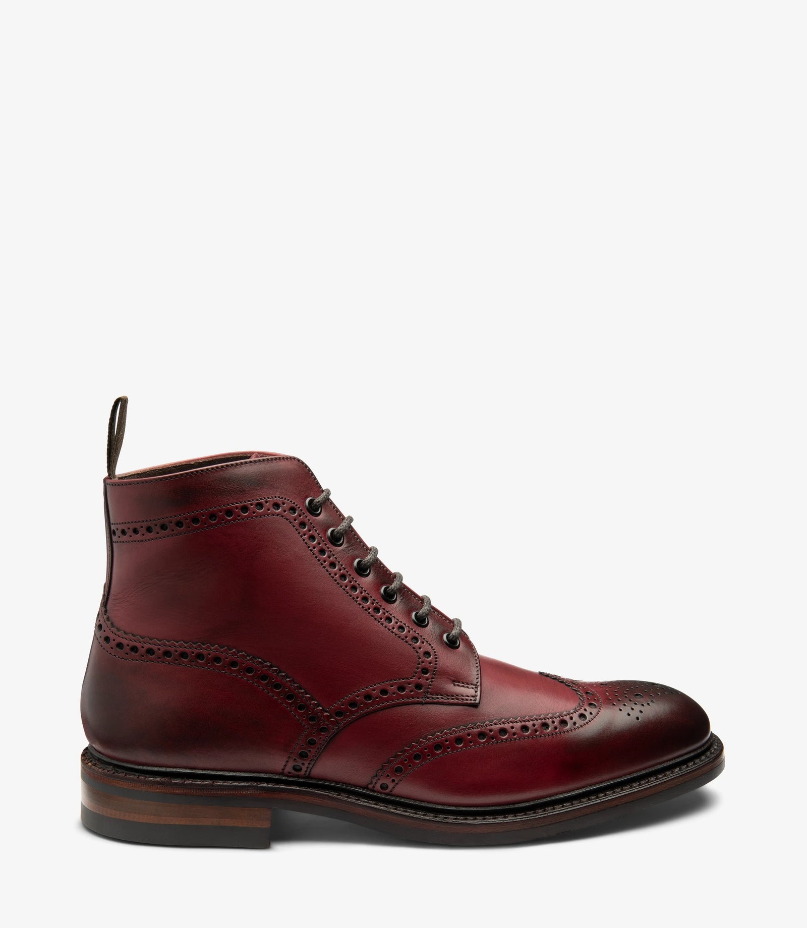 Loake Burford Burgundy Brogue Boots | Handmade Men's Boots