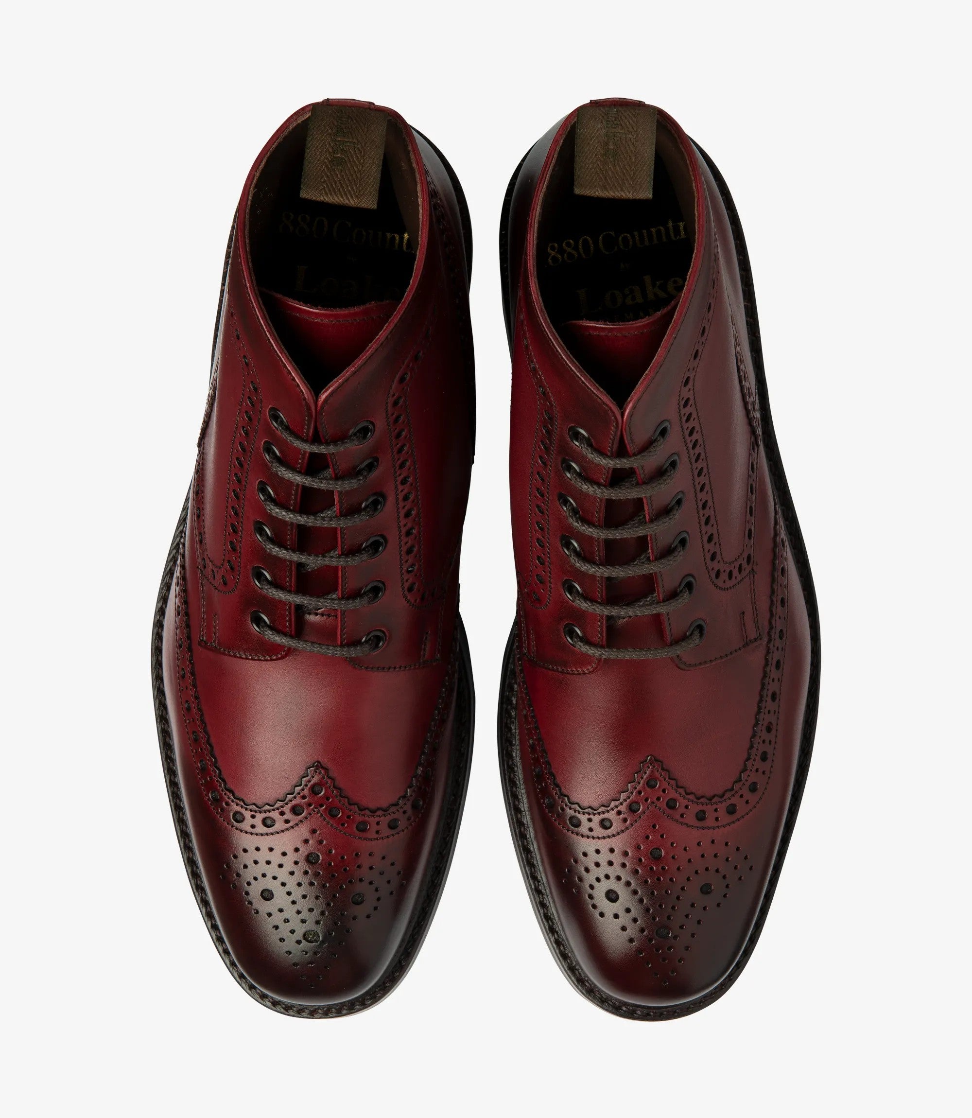 Loake Burford Burgundy Brogue Boots | Handmade Men's Boots