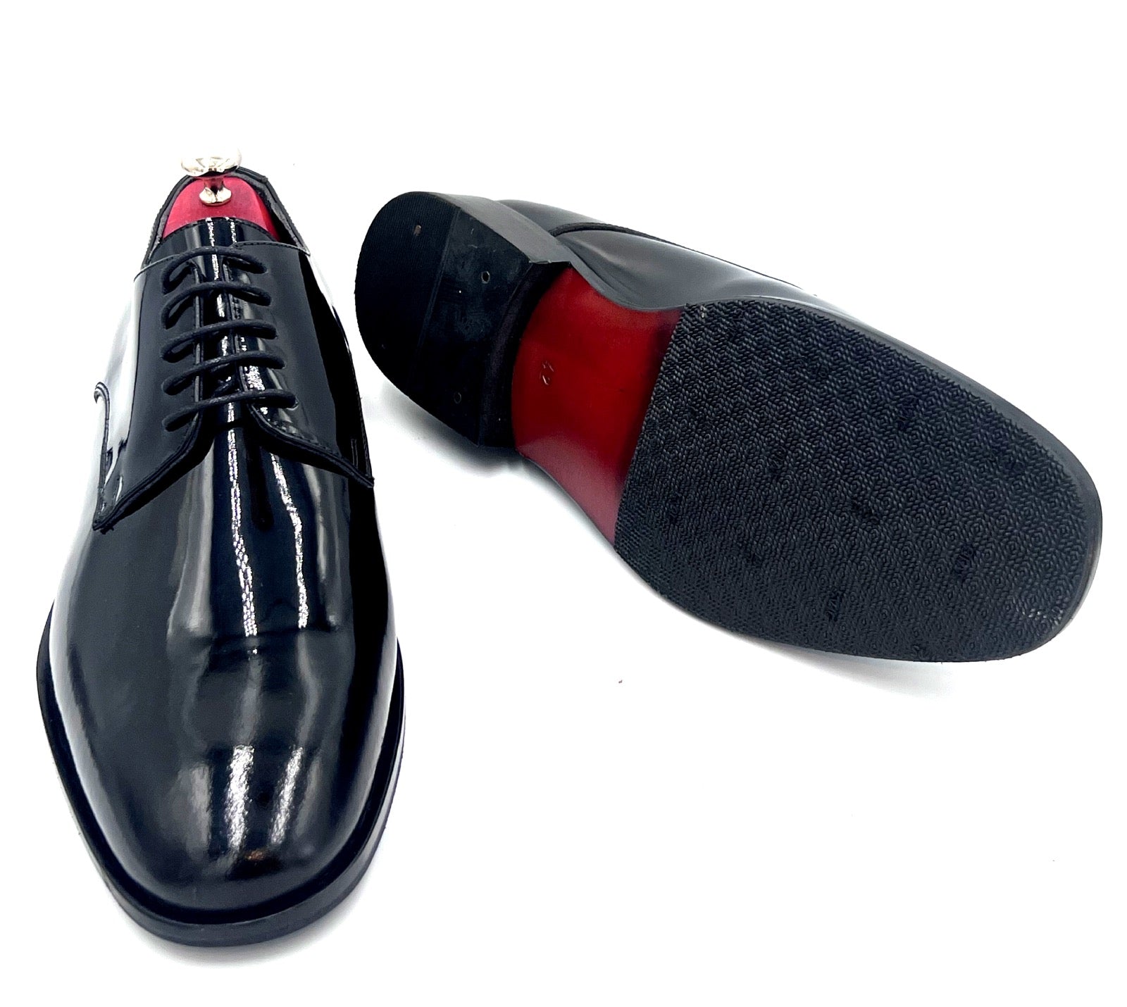 Oscar William Black Patent Derby Shoes