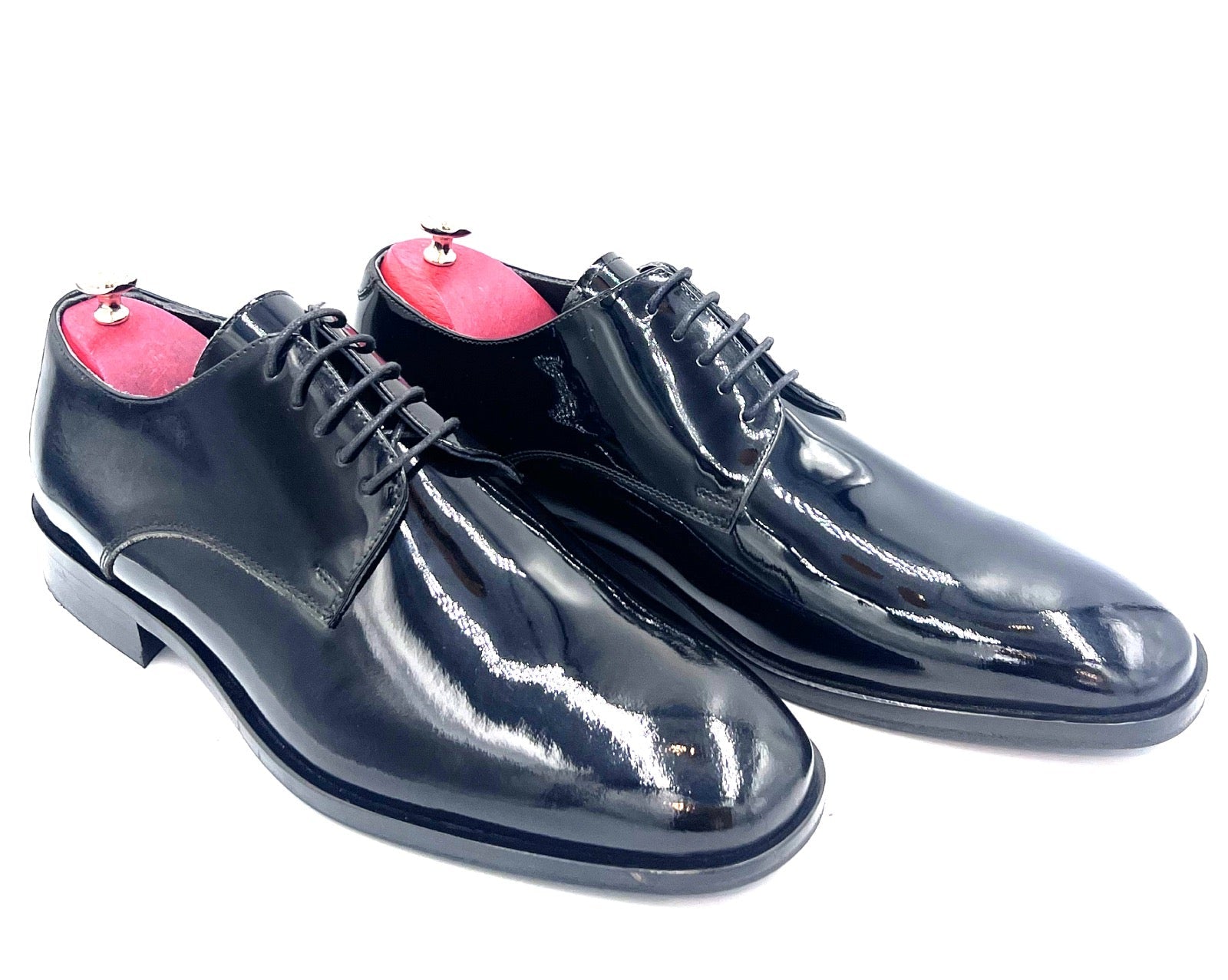 Oscar William Black Patent Derby Shoes