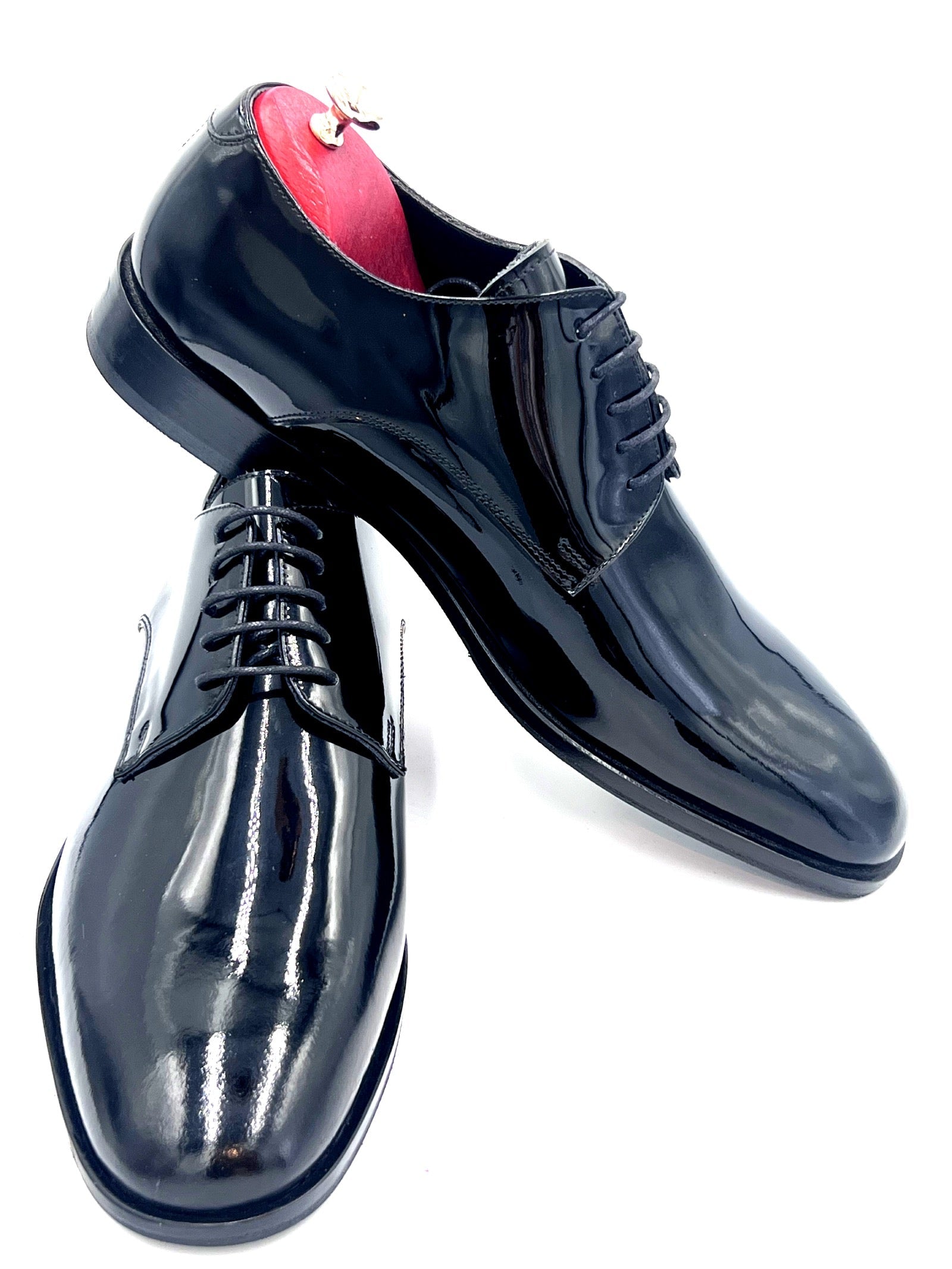 Oscar William Black Patent Derby Shoes