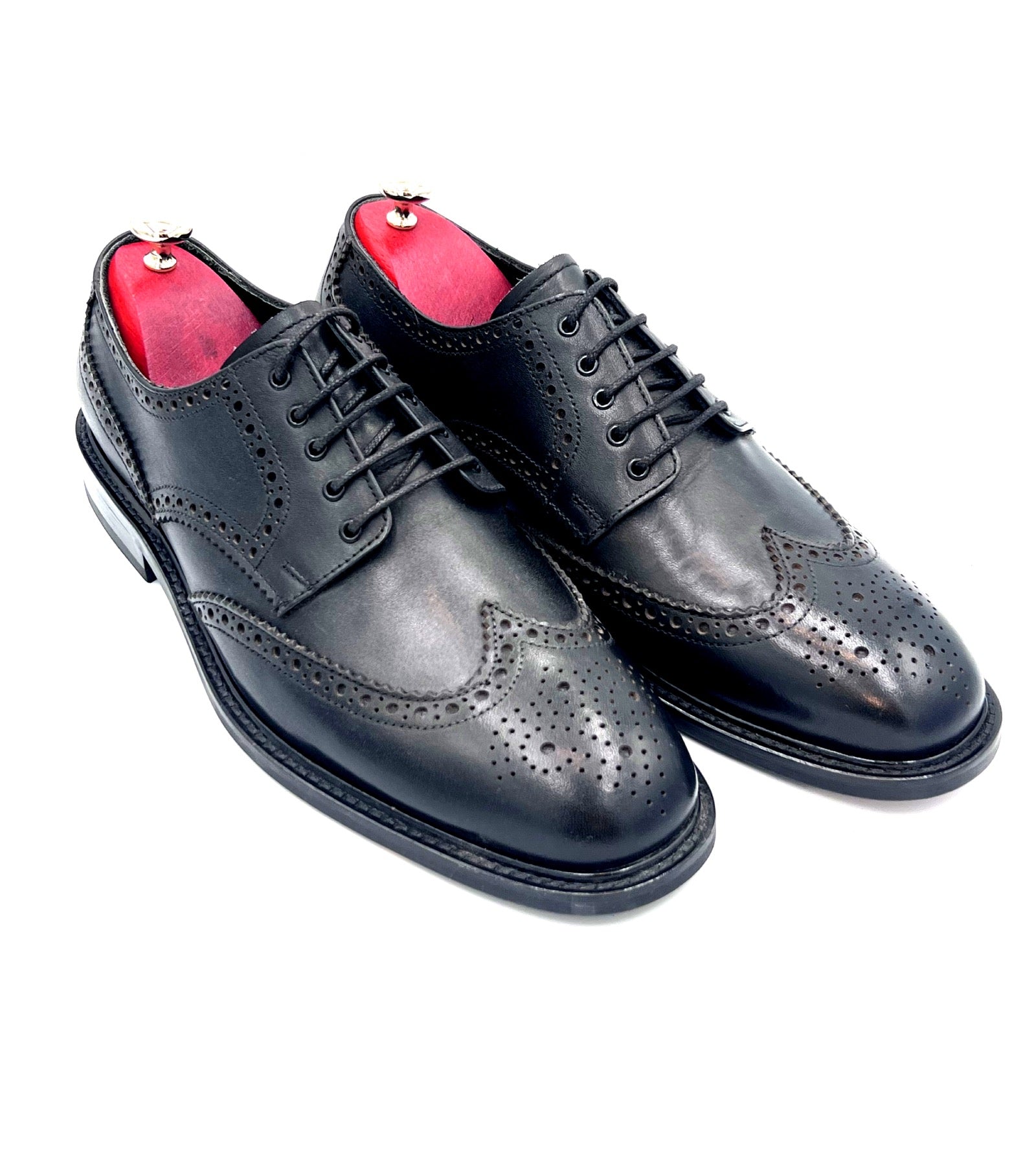 Black Full Brogue Dress Shoes with Dainite Sole | Oscar William