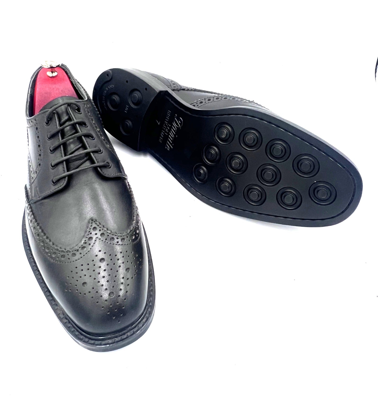 Black Full Brogue Dress Shoes with Dainite Sole | Oscar William
