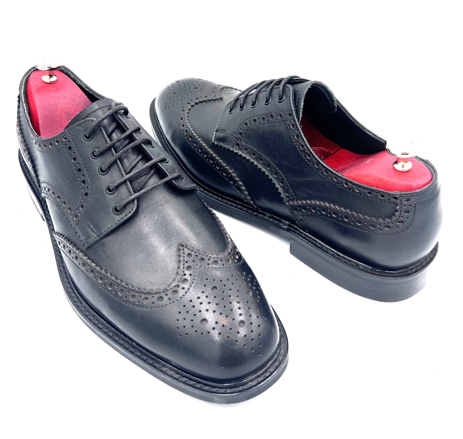 Black Full Brogue Dress Shoes with Dainite Sole | Oscar William