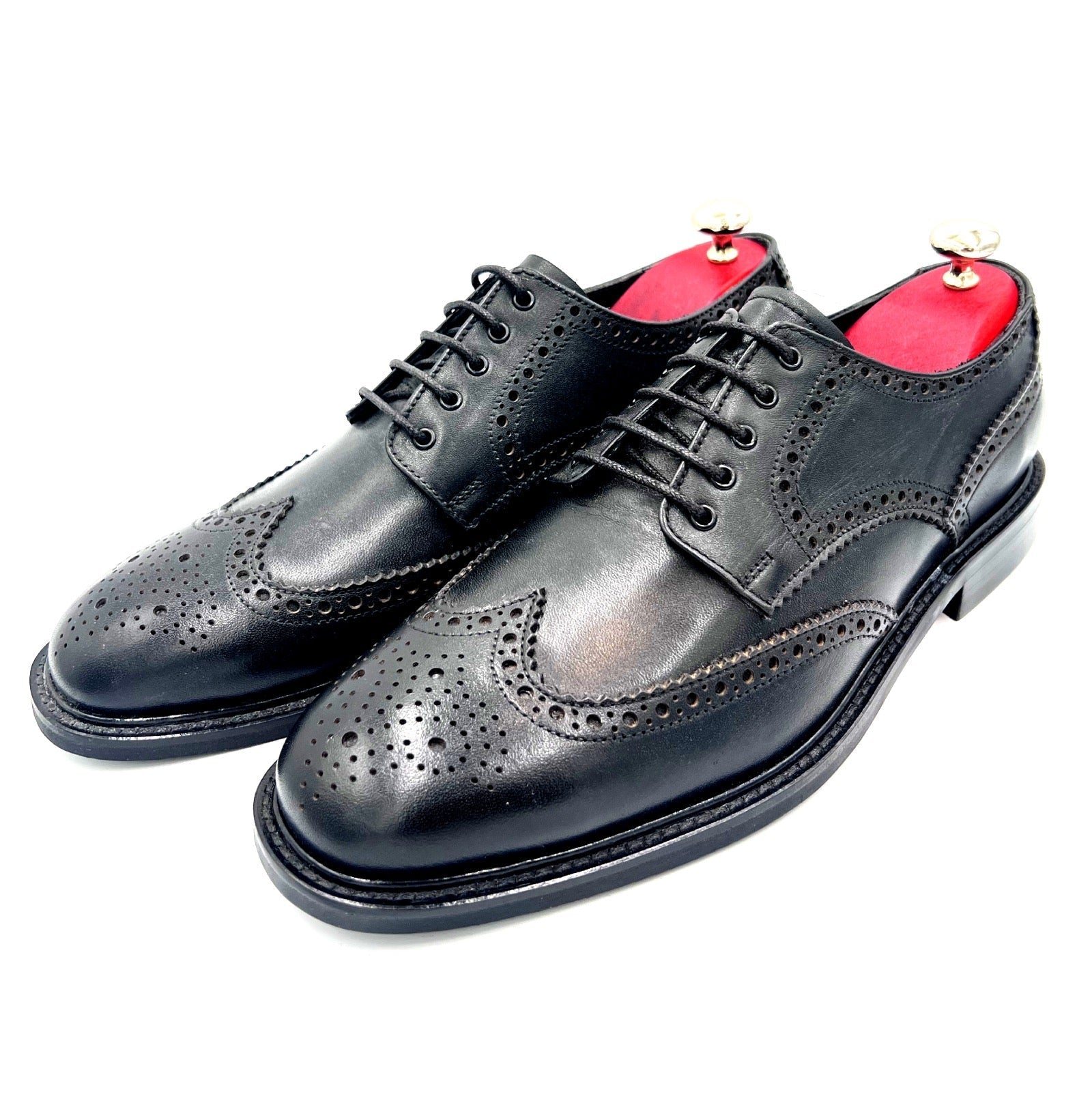 Black Full Brogue Dress Shoes with Dainite Sole | Oscar William