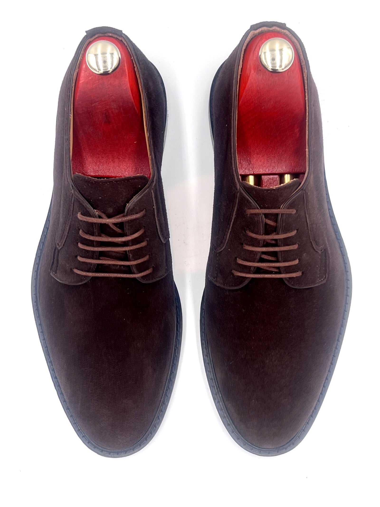 Oscar William Dark Brown Suede Derby Shoes