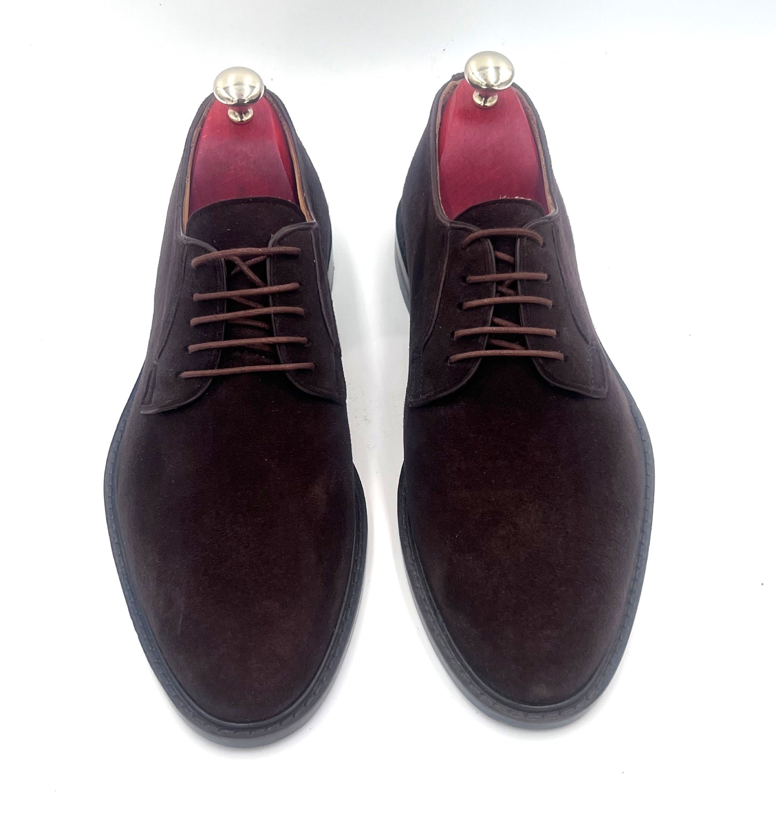 Oscar William Dark Brown Suede Derby Shoes
