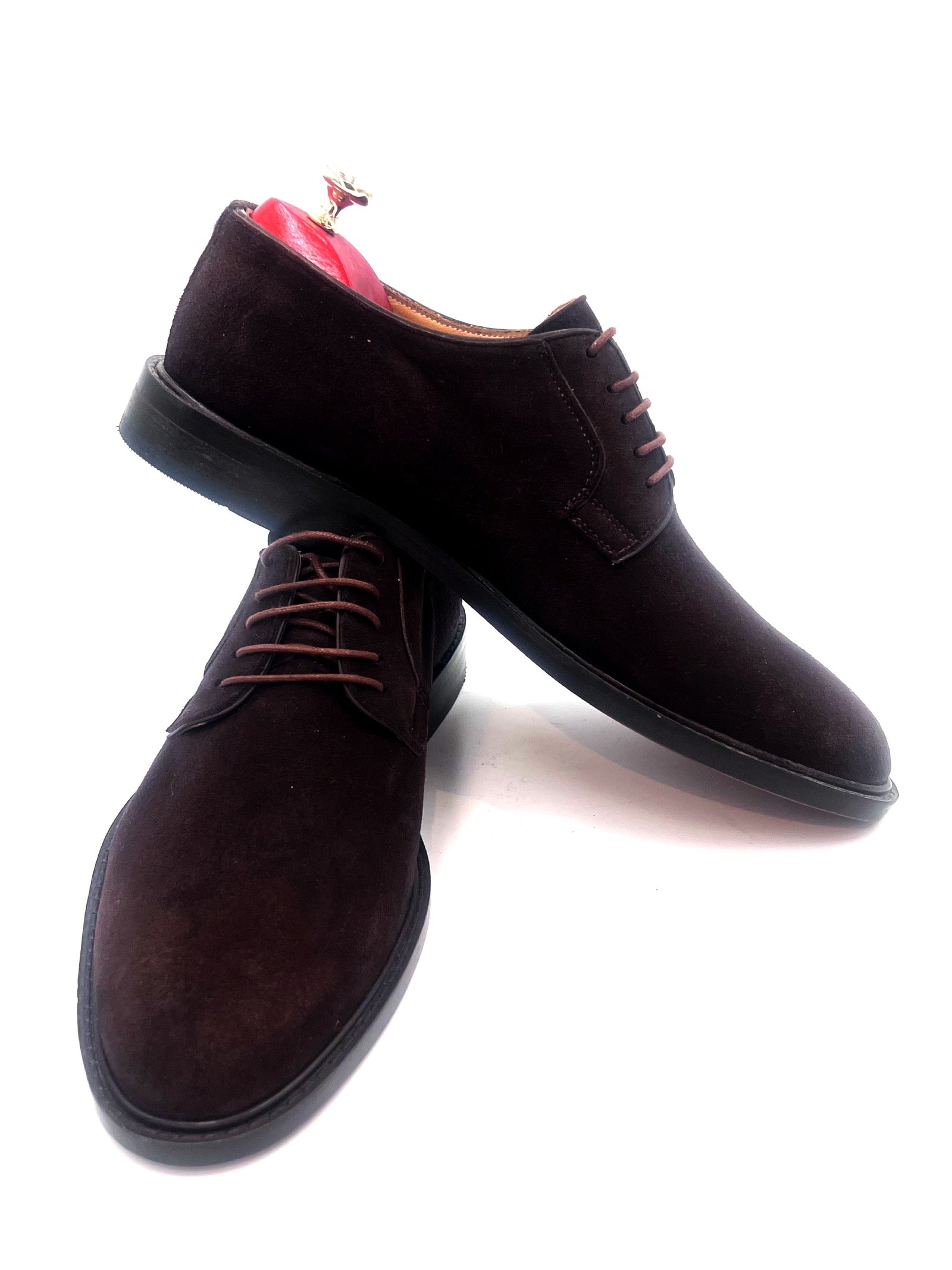 Oscar William Dark Brown Suede Derby Shoes