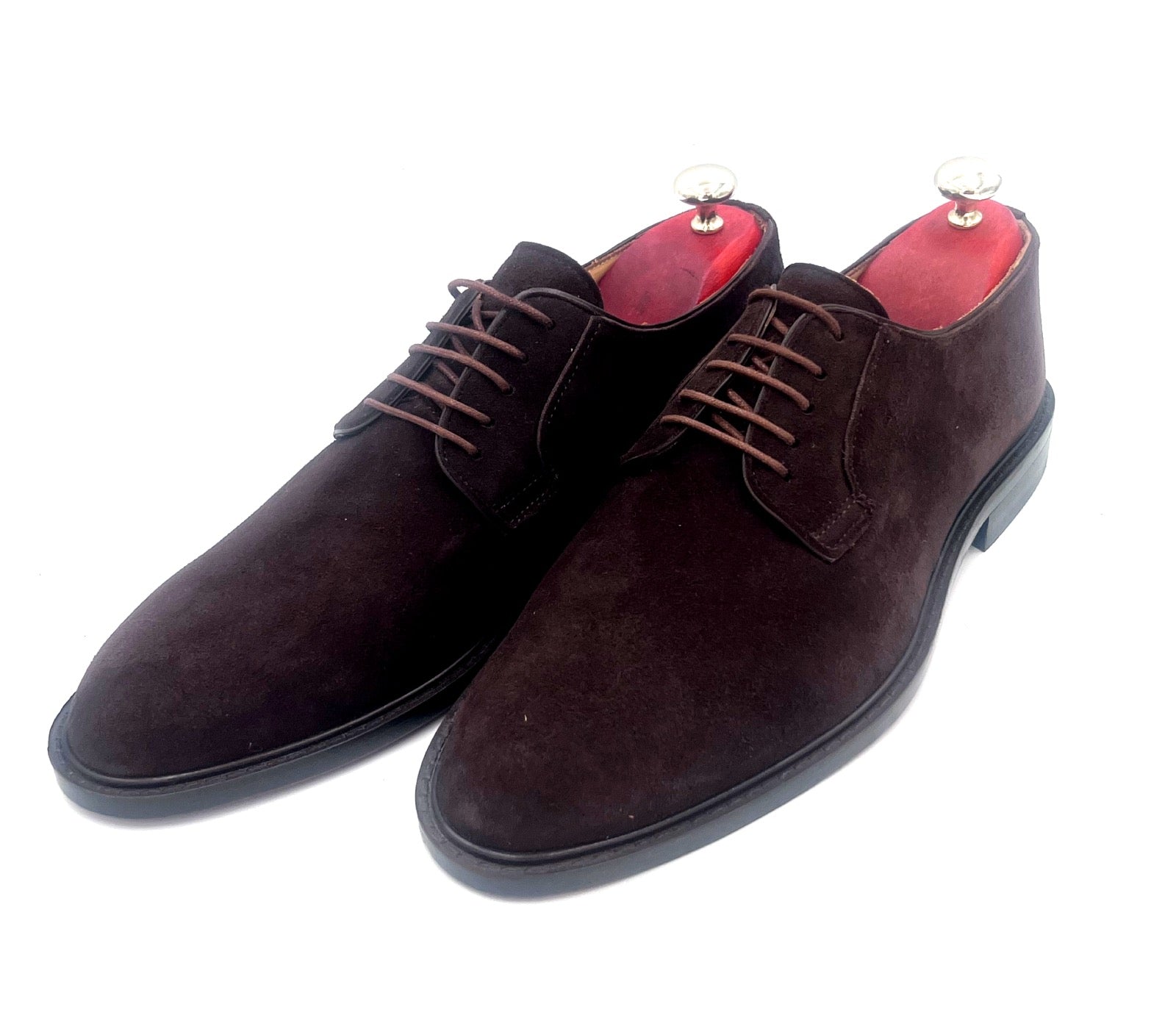 Oscar William Dark Brown Suede Derby Shoes