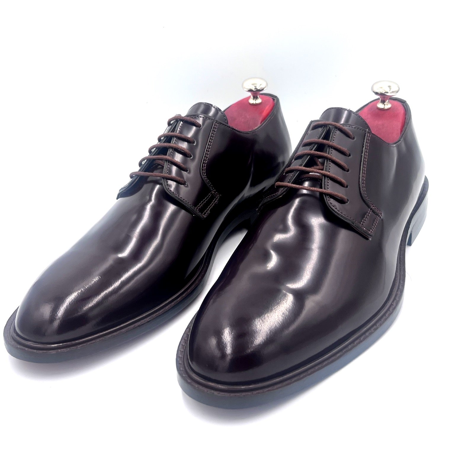 Brown High Shine Derby Shoes | Premium Leather Formal Shoes