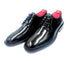 Oscar William Black High Shine Derby Shoes | Leather Sole