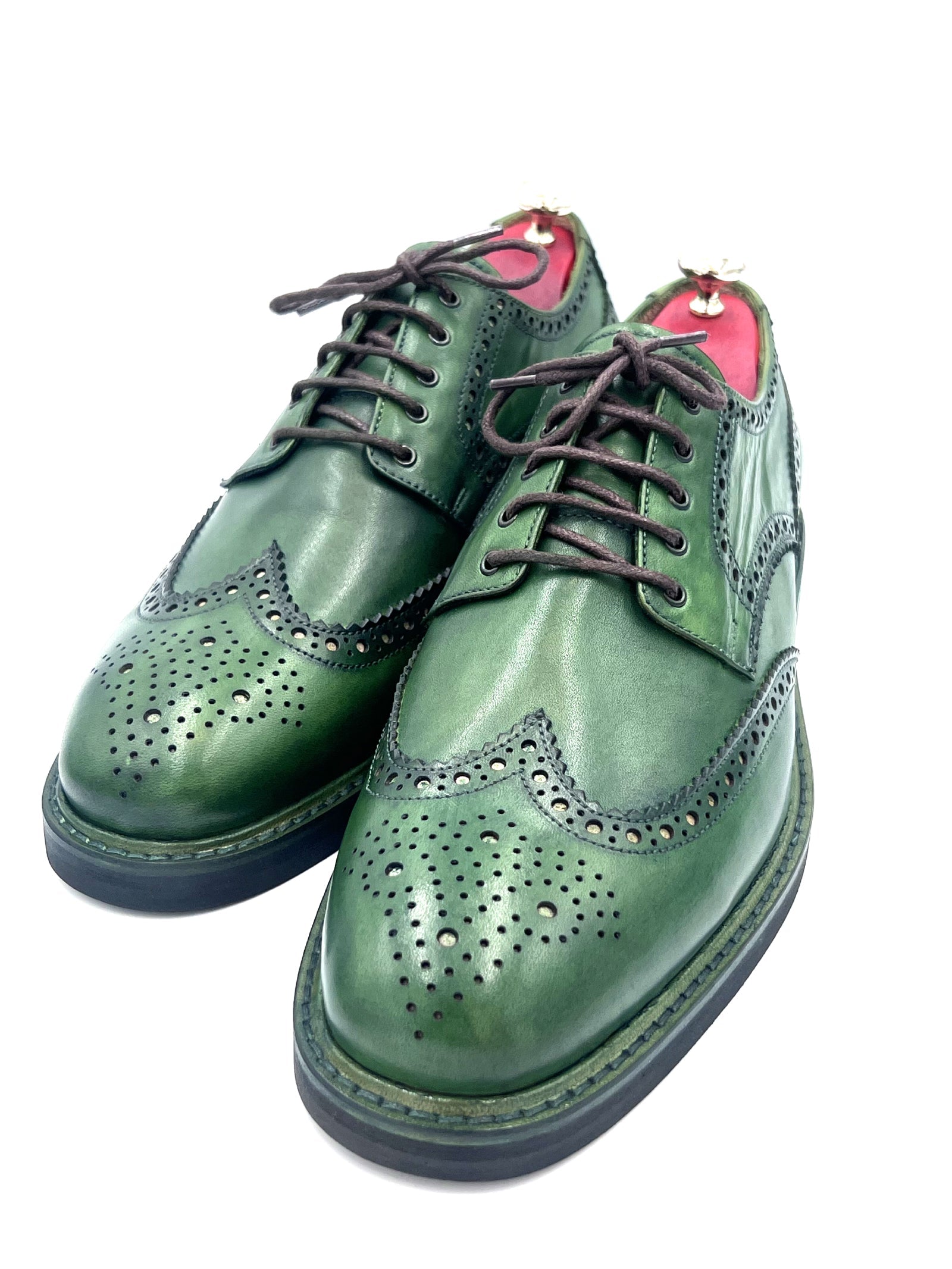 Green Patina Brogue Shoes | Handmade by Oscar William