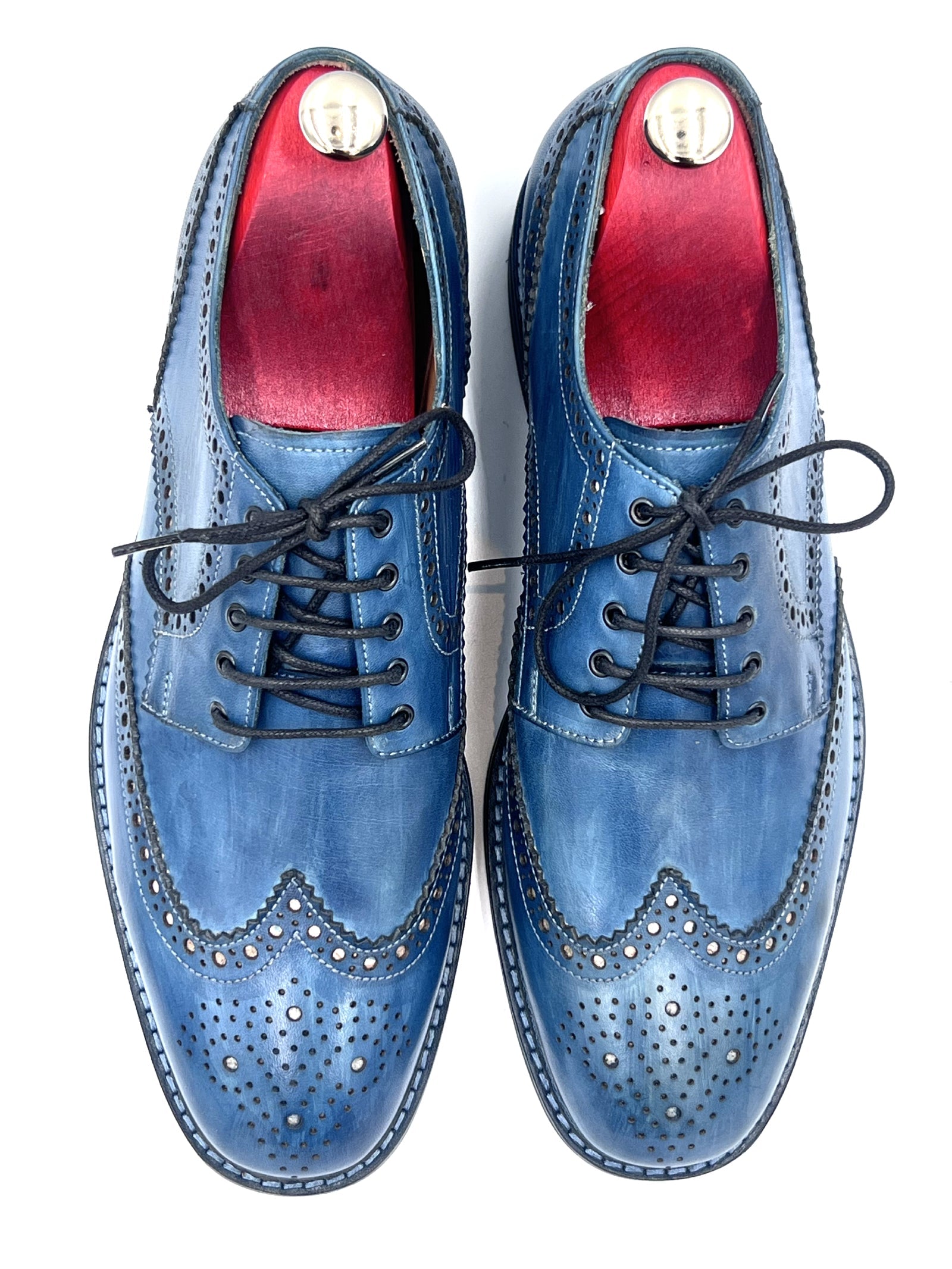 Classic Blue Patina Brogue Shoes |Handmade by Oscar William
