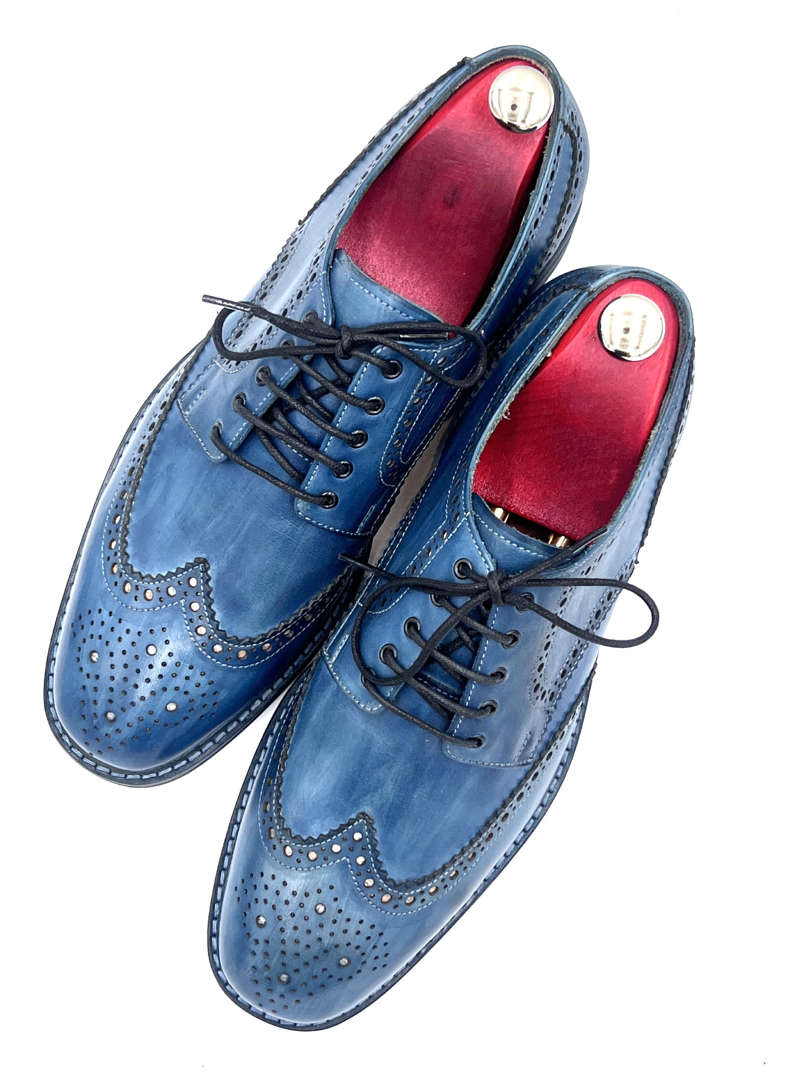 Classic Blue Patina Brogue Shoes |Handmade by Oscar William