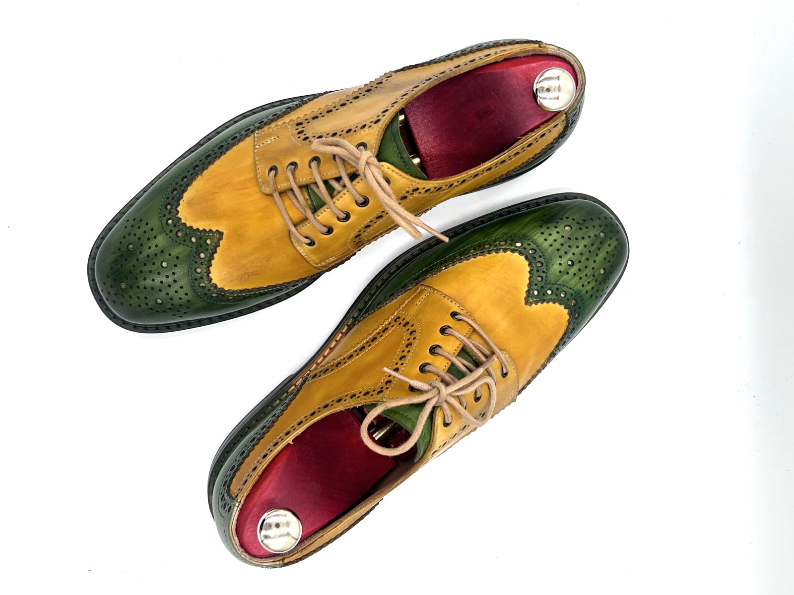 Yellow & Green Patina Brogues | Handmade by Oscar William
