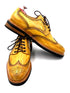 Yellow Patina Brogue Shoes with Studded Rubber Sole | Oscar William