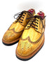 Yellow Patina Brogue Shoes with Studded Rubber Sole | Oscar William