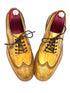 Yellow Patina Brogue Shoes with Studded Rubber Sole | Oscar William