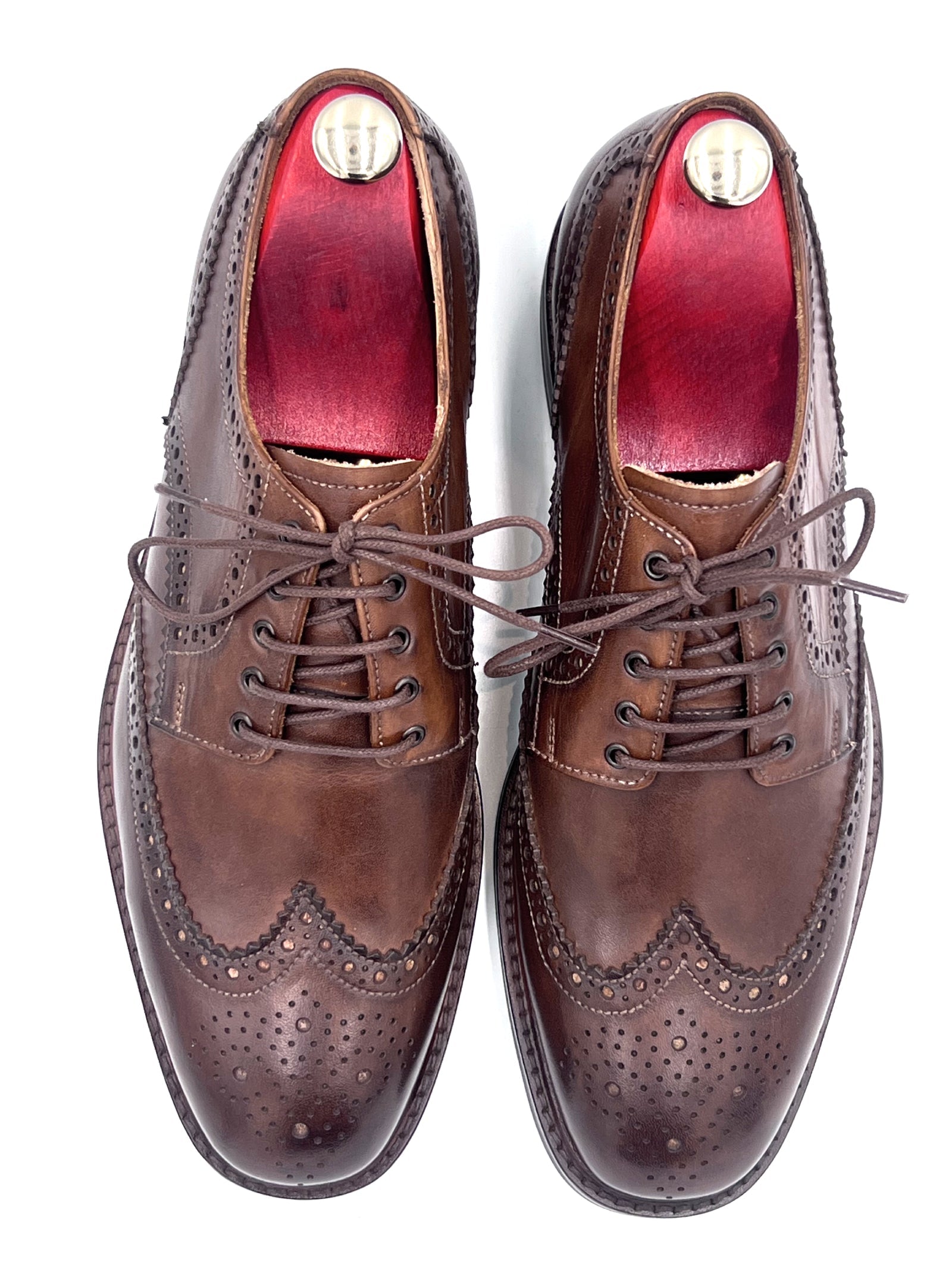 Handmade Chocolate Brown Leather Brogue Shoes by Oscar William