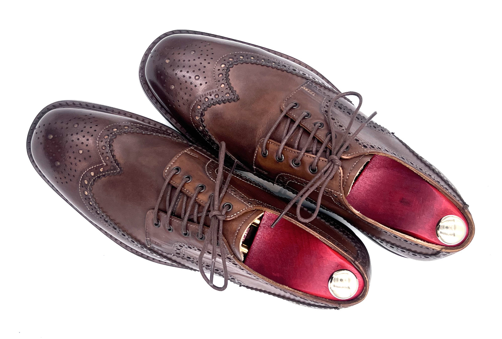 Handmade Chocolate Brown Leather Brogue Shoes by Oscar William