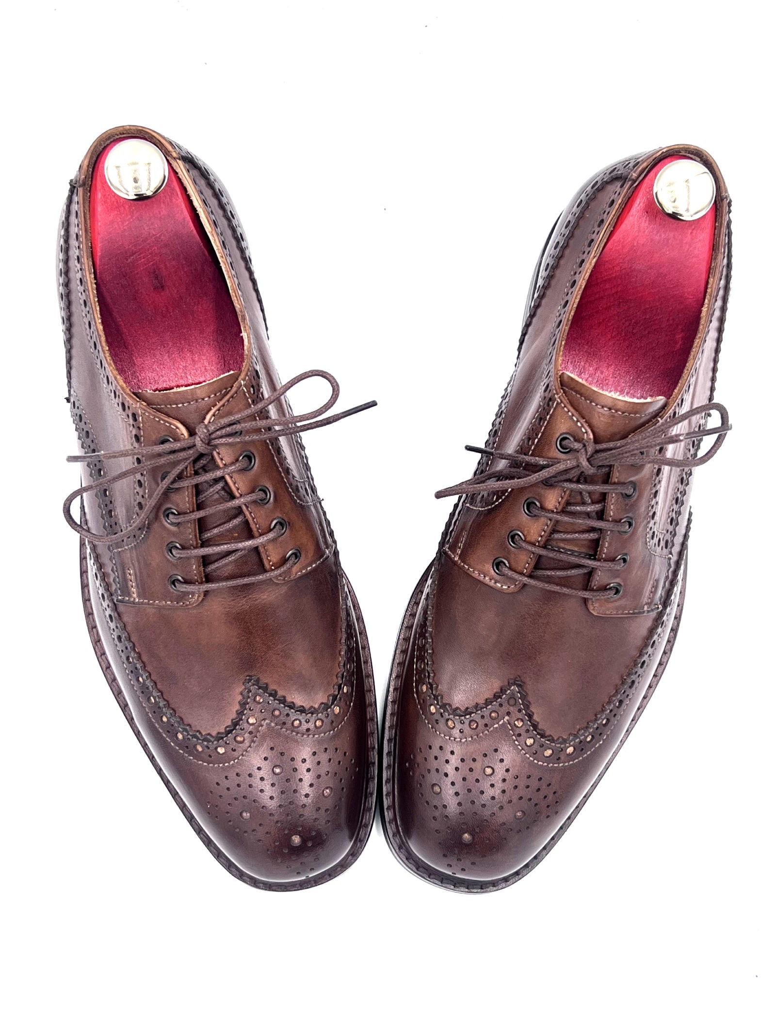 Handmade Chocolate Brown Leather Brogue Shoes by Oscar William