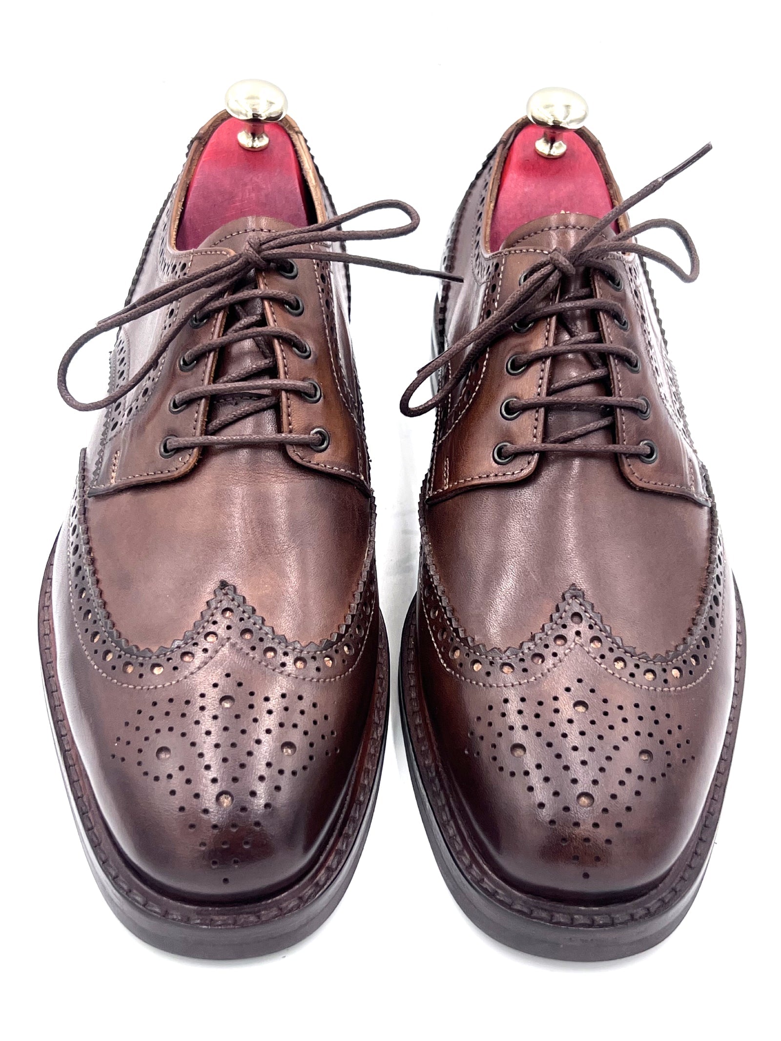 Handmade Chocolate Brown Leather Brogue Shoes by Oscar William
