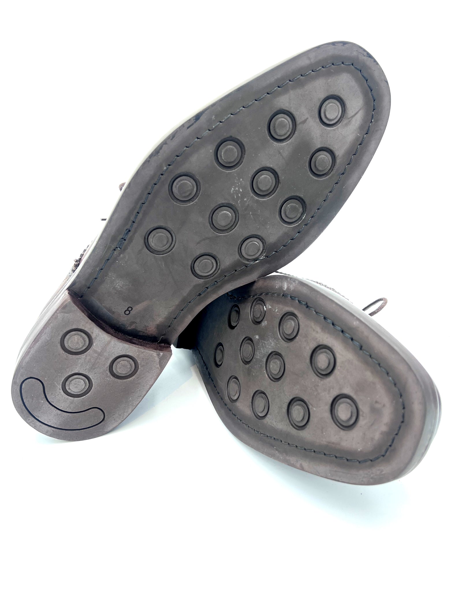 Handmade Chocolate Brown Leather Brogue Shoes by Oscar William Sole Detail