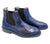 Oscar William Navy Blue Chelsea Boots Studded Sole