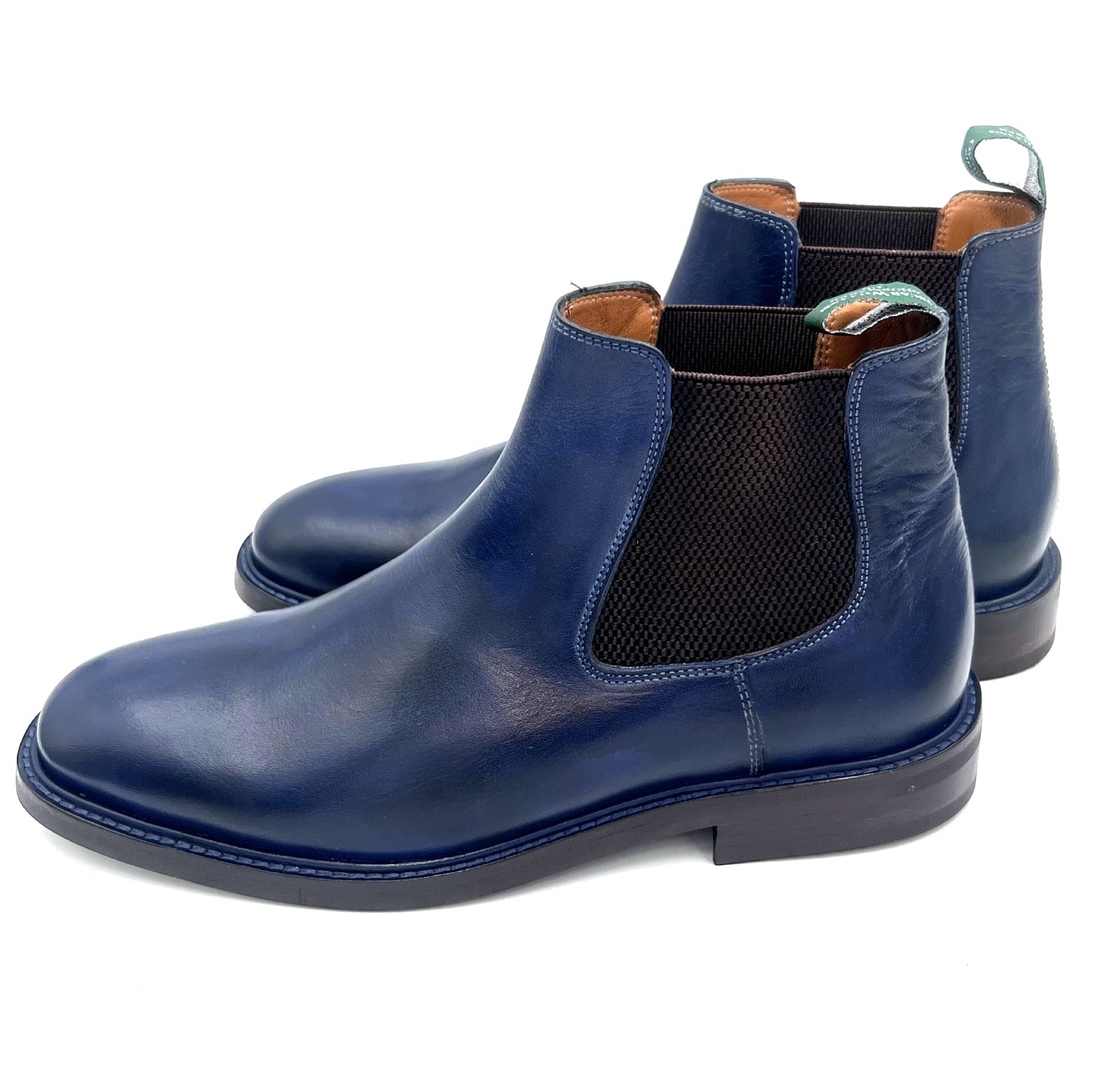Oscar William Navy Blue Chelsea Boots Studded Sole