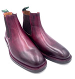 Oscar William Burgundy Chelsea Boots | Hand-Painted Patina Leather