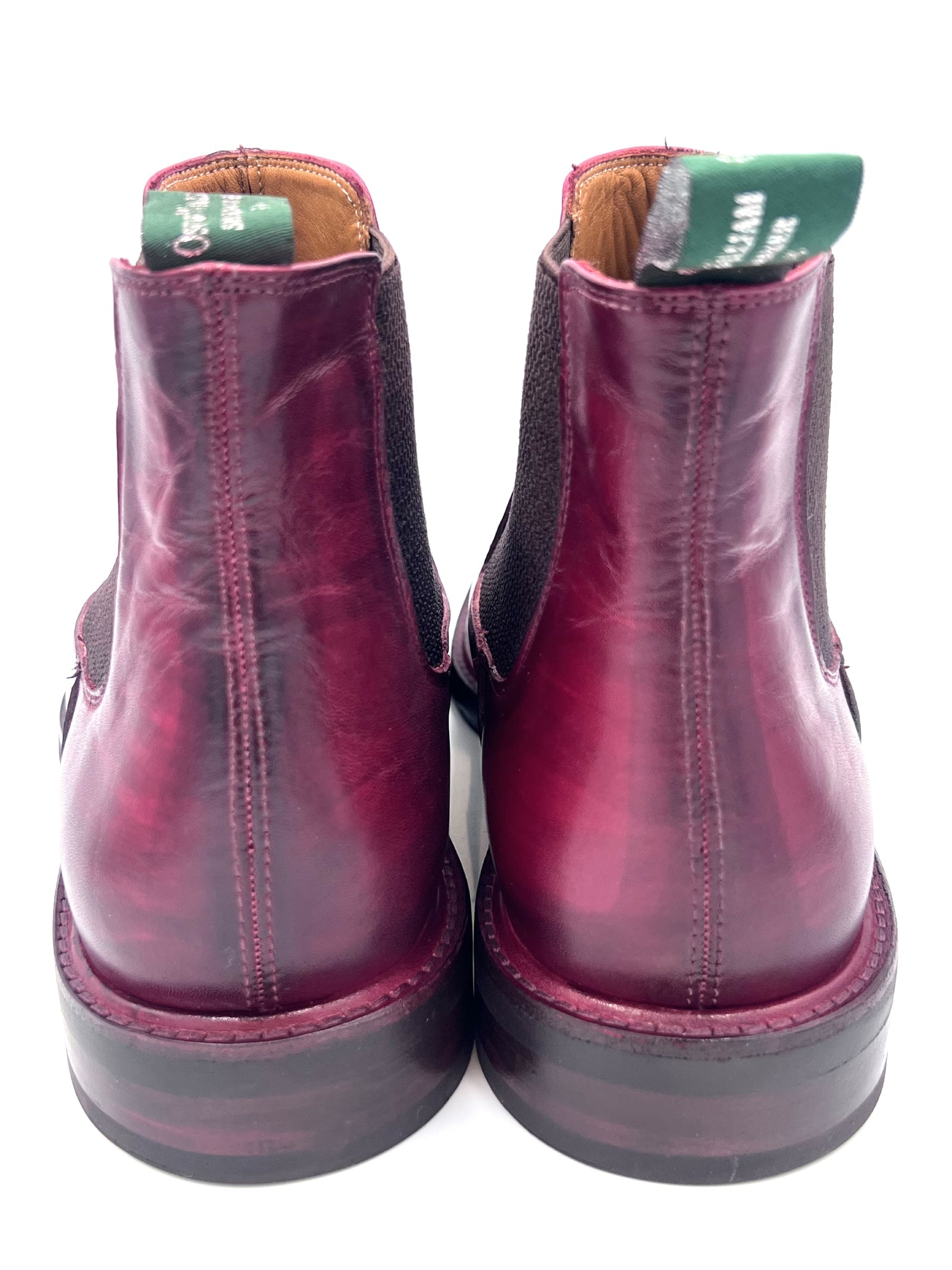 Oscar William Burgundy Chelsea Boots | Hand-Painted Patina Leather