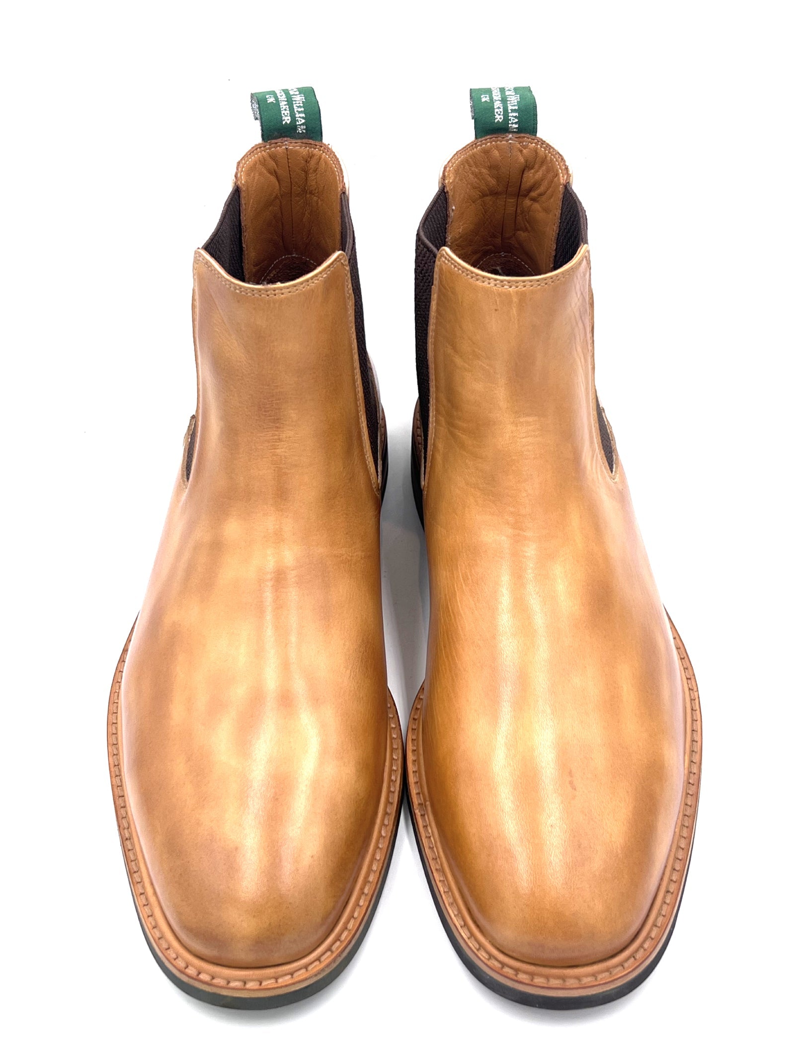 Oscar William Tan Patina Chelsea Boots | Hand-Painted Leather