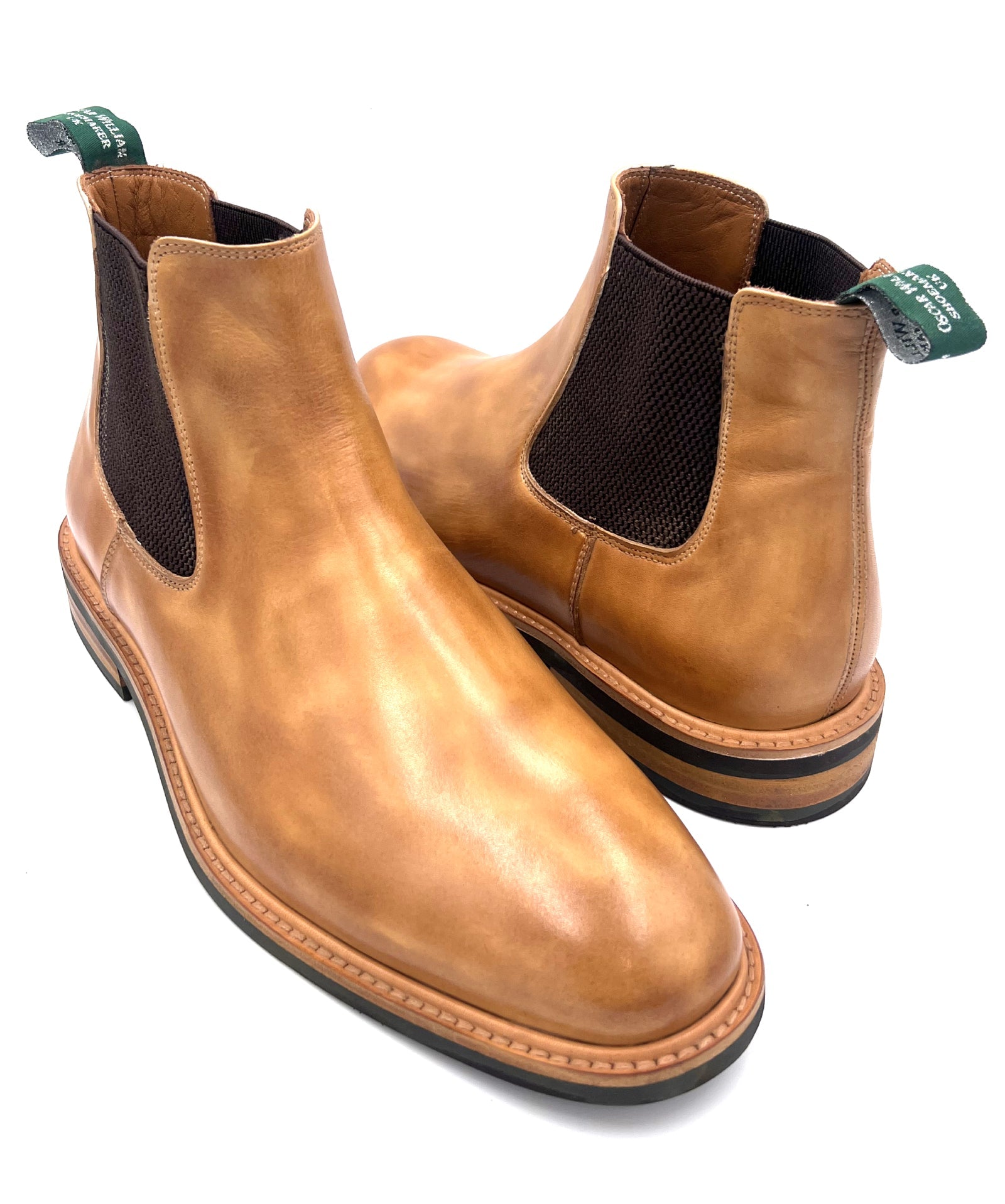 Oscar William Tan Patina Chelsea Boots | Hand-Painted Leather