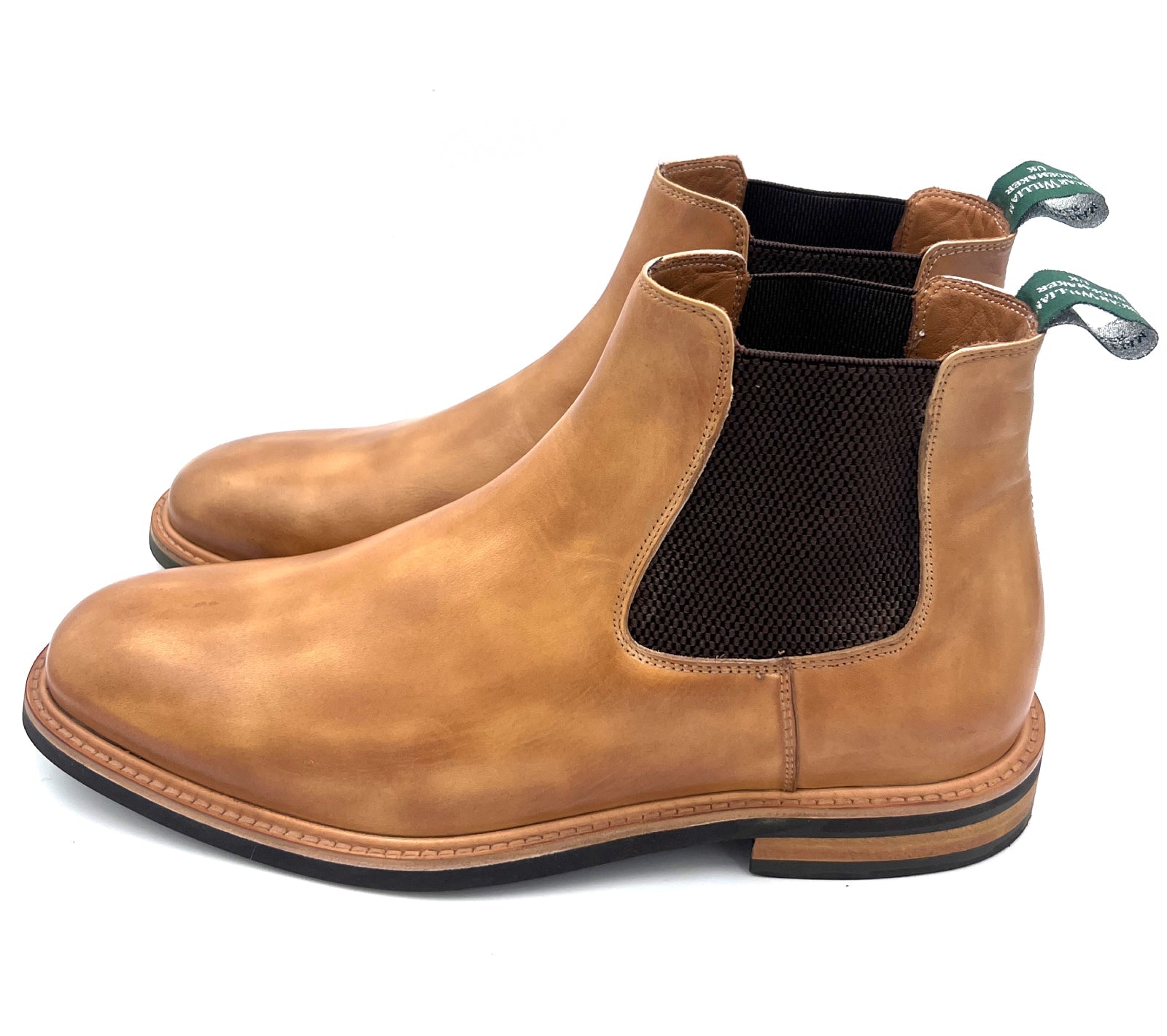 Oscar William Tan Patina Chelsea Boots | Hand-Painted Leather