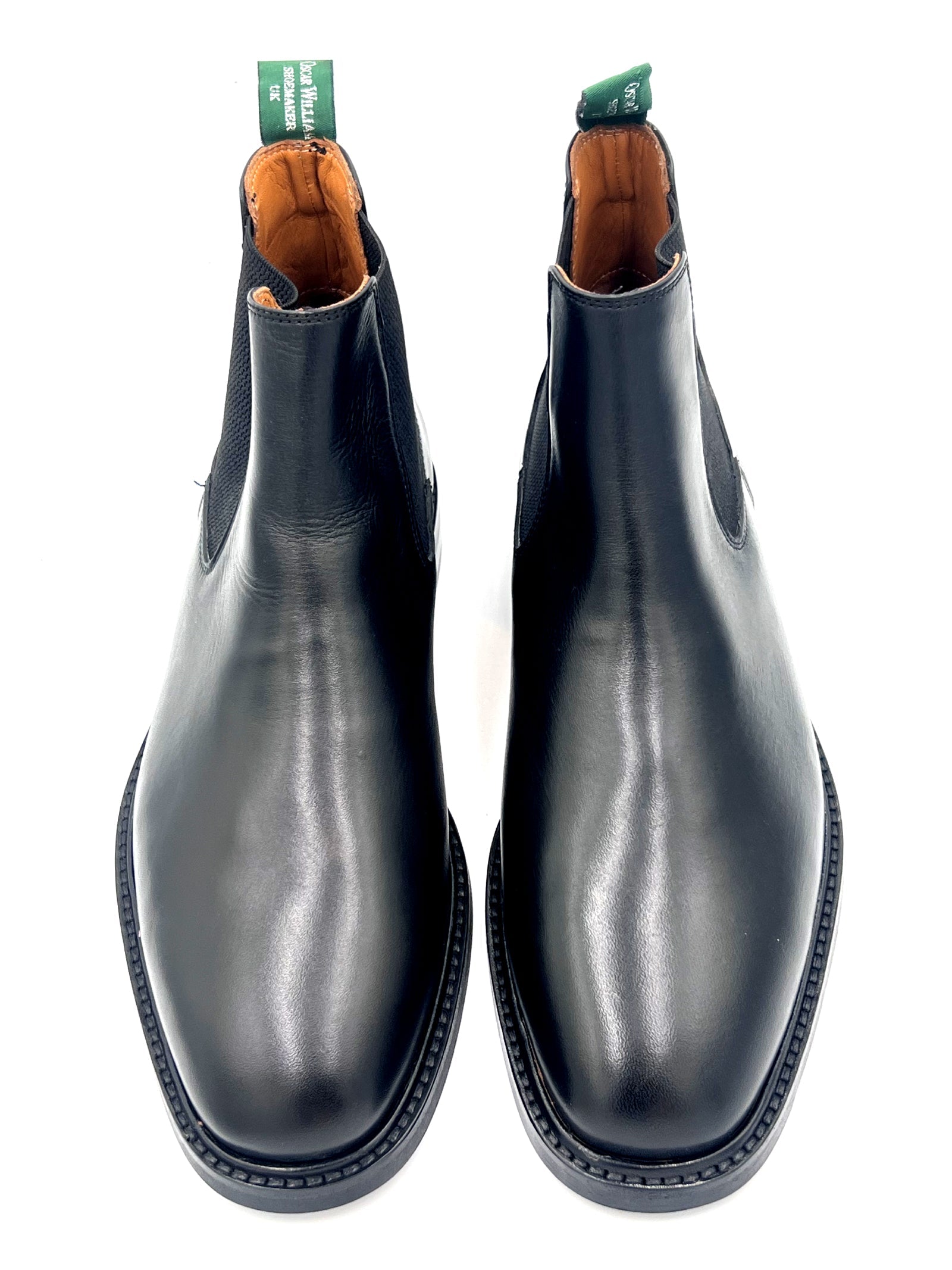Oscar William Black Leather Chelsea Boots Rubber Sole