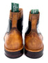 Light Tan Navy Blue Patina Brogue Boots | Oscar William