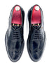 Black High Shine Brogue Shoes with Leather Sole | Oscar William