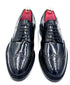 Black High Shine Brogue Shoes with Leather Sole | Oscar William