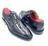 Black High Shine Brogue Shoes with Leather Sole | Oscar William