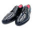 Black High Shine Brogue Shoes with Leather Sole | Oscar William