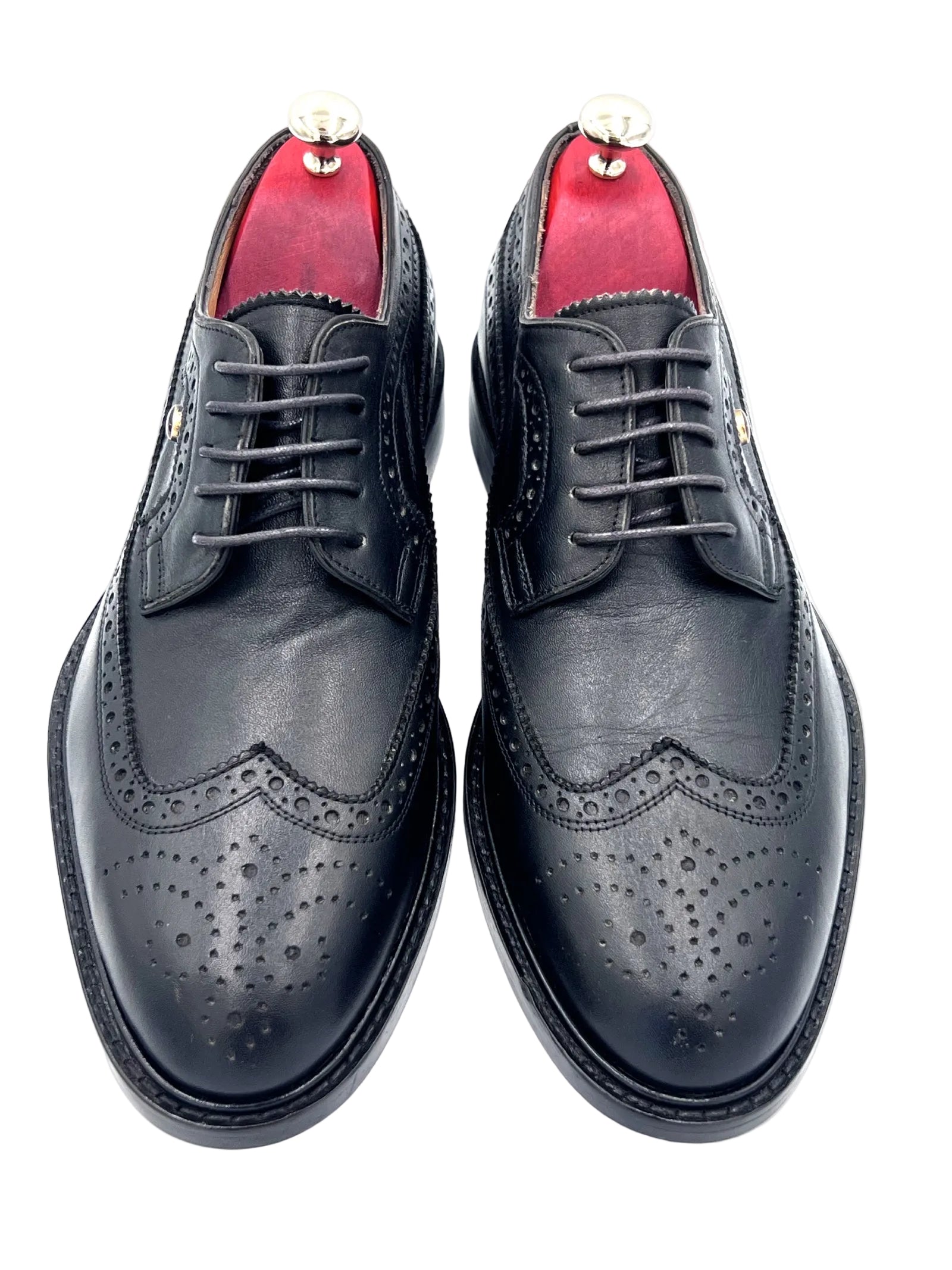 Royal Long Wing Brogue Shoes in Box Calf Leather | Oscar William