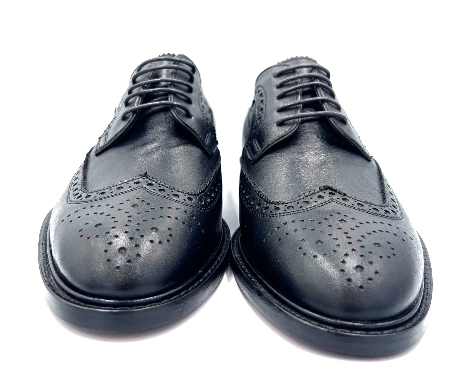 Royal Long Wing Brogue Shoes in Box Calf Leather | Oscar William