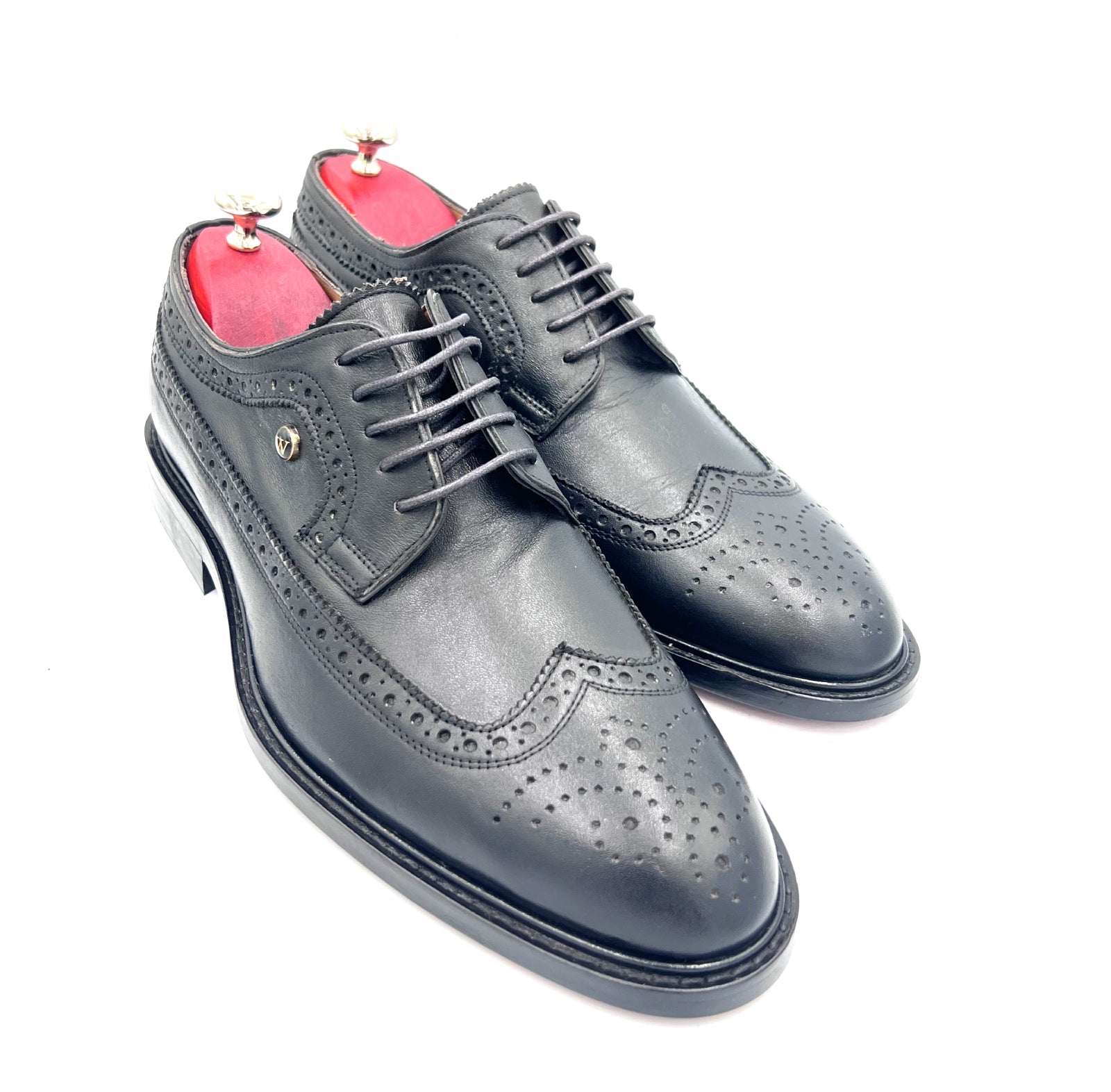 Royal Long Wing Brogue Shoes in Box Calf Leather | Oscar William