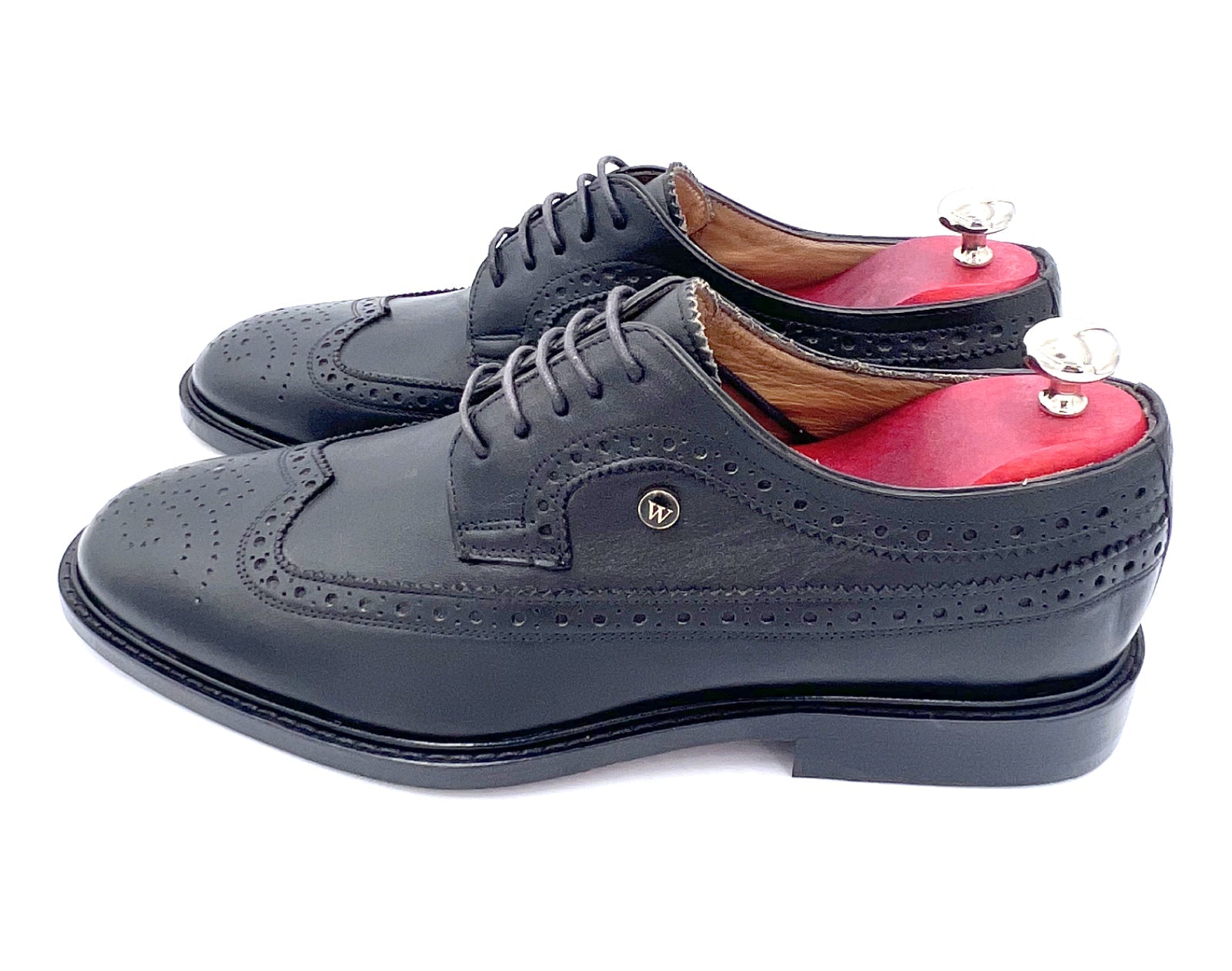 Royal Long Wing Brogue Shoes in Box Calf Leather | Oscar William